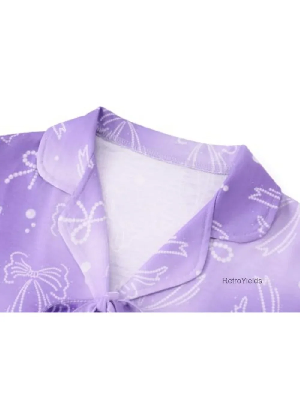 Girls 2-Piece Pajama Set Short Sleeve Button Down Top Elastic Waist Shorts Soft